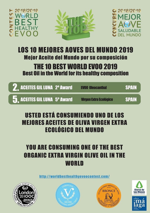 Huile d'olive BIO des variétés Hojiblanca, Picual et Zorzaleña - Cuisine d'Espagne