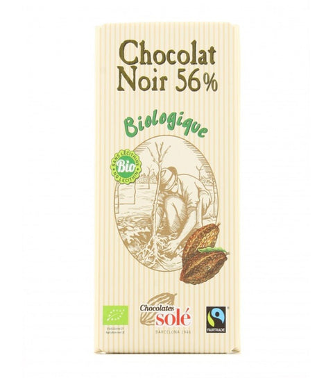 Chocolat noir 56% sans lécithine BIO 100 gr. - Cuisine d'Espagne