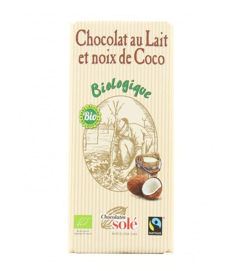 Chocolat au lait noix de coco BIO 100 gr. - Cuisine d'espagne