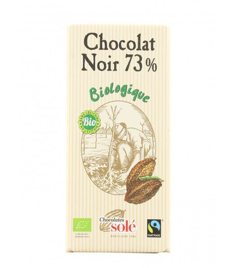 Chocolat noir 73% sans lécithine BIO 100 gr. - Cuisine d'Espagne