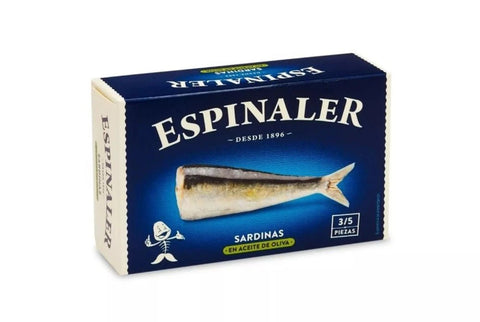 Sardines Huile d'Olive ESPINALER RR-125 3/5 pièces - Cuisine d'Espagne